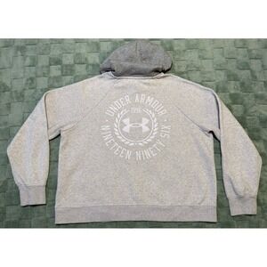 NWOT‎ Under Armour Rival Fleece Black Gray Hoodie Logo Pullover Women's Size XL